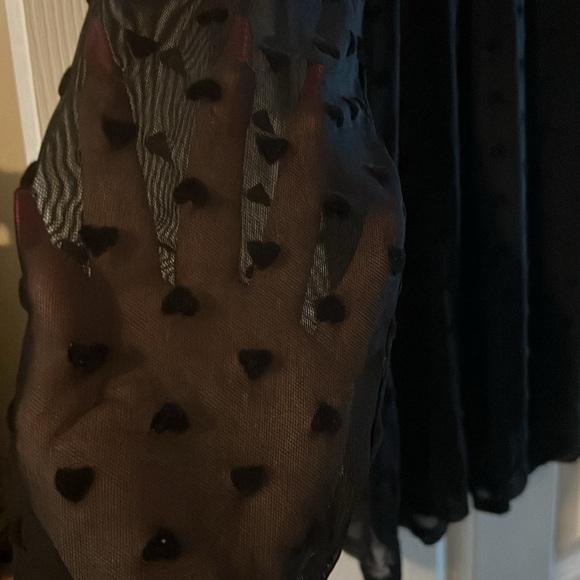 Brand new Lane Bryant sheer black top with hearts. - Picture 1 of 3